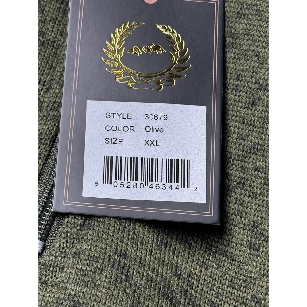 Victory Sportswear Fleece Pullover Mens XXL Olive Quarter Zip Long‎ Sleeve